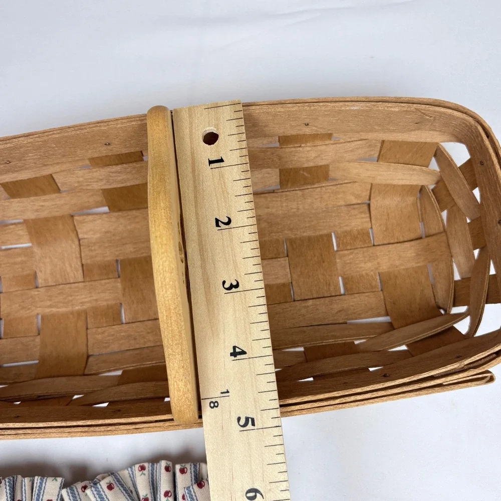 Vtg Longaberger Handwoven Cracker Basket 1991 Signed 2 Fabric Liners Dresden